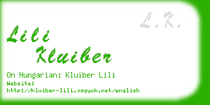 lili kluiber business card